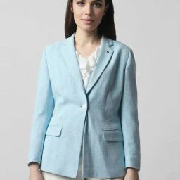 Van Heusen Blue Chequered Formal Blazer-image-32
