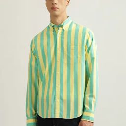 Gant Blue Cotton Regular fit Stripes Shirts-image-56