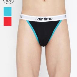 La Intimo Multicolored Comfort Fit Briefs - Pack Of 3-image-66