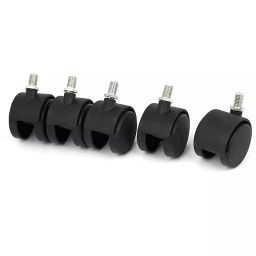 RW REST WELL Black 50 mm Nylon Office Wheel Castors With Threaded 5 Piece Set-4