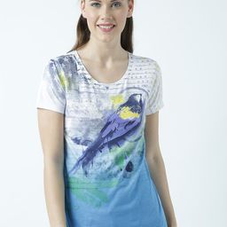 Huetrap Women White Printed Round Neck T-shirt-image-81