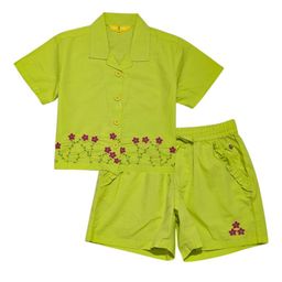 Gini and Jony Girls Floral Embroidered Shirt Collar Shirt With Short-picture-11