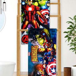Athom Living Multicoloured & Multicoloured 2 Printed Cotton 350 GSM Bath Towel-image-10