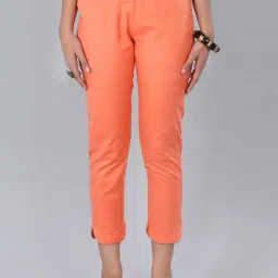Aurelia Orange Cotton Cigarette Pants-image-55