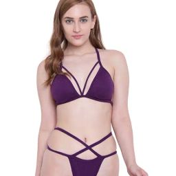 La Intimo Purple Beach Mania Bra & Bikini Panty-image-41