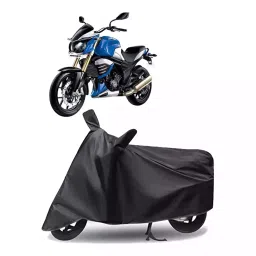 Auto Pearl Polyester Two Wheeler Cover for Mahindra MOJO XT 300 (Grey)-image-38