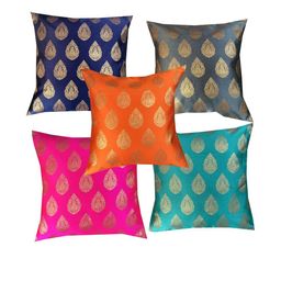 pink parrot Pinkparot Artsilk 12x12 inch cushion cover set of 5 pcs-picture-16