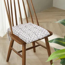 Kuber Industries Grey 6 Pieces Checked Cotton Chair Pads-15