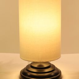 Homesake Zen Metal Lampshade Nightstand Lamp - Beige-24