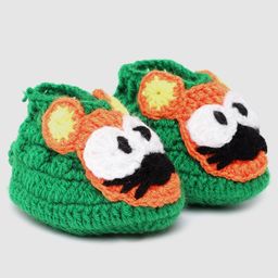MayRa Knits Rat Detail Hand Knitted Booties - Green-picture-21