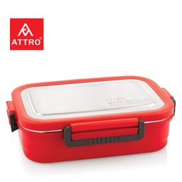 Attro Click Style Stainless Steel Insulated Airtight Leak Proof Lunch Box - Red-image-12