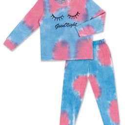 Unicorn Full Sleeves Good Night Text Printed Tie And Dye  Coordinating  Night Suit - Pink & Blue-image-23