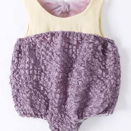 Kookie Kids Sleeveless Onesie with Bow Appplique - Purple-image-85