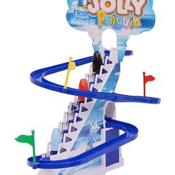 Sanjary battery operated Penguin Fun Playful Race Set Upgraded Version with Music On/Off Button for Quiet Play Jolly Penguin Slide Playset for kids - Color May Vary-7