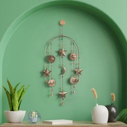Duli Metal Wall Hanging Windchime with Hanging Sun Moon Stars.-16