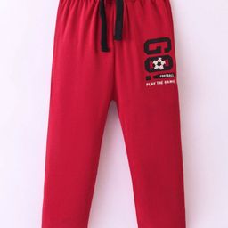 Lazy Bones Sinker Full Length Track Pant with Text Print - Maroon-image-51