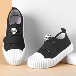 Cute Walk by Babyhug Casual Shoes with Velcro Closure Panda Applique - Black-picture-11