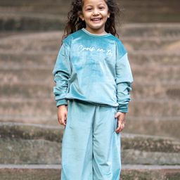 Nap Chief Full Sleeves Crois En Toi Text Printed Sweatshirt With Joggers Set - Teal Blue-image-37