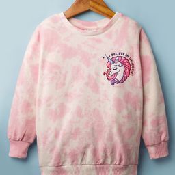 BUMZEE Looper Knit Full Sleeves Unicorn Printed Sweatshirt - Pink-image-111