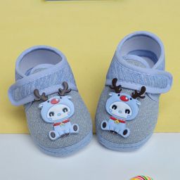Baby Moo Cartoon Applique Detailed Anti Skid Booties - Blue-picture-30