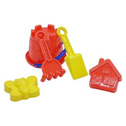 BitFeex Beach Sand Game Castle Building Plastic Beach Toy Set For Kids Summer Fun Creative Activity Playset Multicolor - 5 Pieces image 2