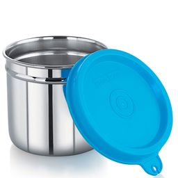 Steel Lock Flex Stainless Steel Container/Dabba with Lid Airtight for Food Storage, Easy to Carry, Leak Proof and Stackable (SL-13/240 ml) Blue. image 2