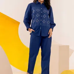 Kaftanize Beaded & Embroidered Tunic With Trousers Co-Ords-image-8