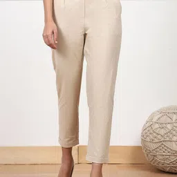 Biba Women Striped Relaxed Regular Fit High-Rise Trousers-image-26