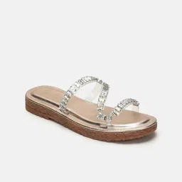 Marc Loire Women Embellished Party Open Toe Flats-image-55