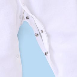 Babyhug Interlock Full Sleeves Front Open Solid Sleepsuit with Peter Pan Collar - White image 4