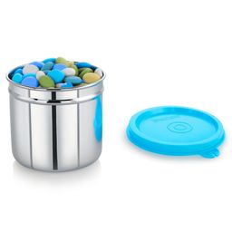 Steel Lock Flex Stainless Steel Container/Dabba with Lid Airtight for Food Storage, Easy to Carry, Leak Proof and Stackable (SL-13/240 ml) Blue. image 4