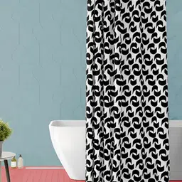 ArtzFolio White & Black Printed Waterproof Shower Curtain-image-68