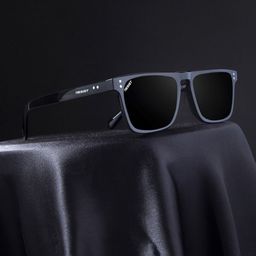 RESIST EYEWEAR Unisex Square Sunglasses with UV Protected Lens CALEB BLACK BLACK 4-33