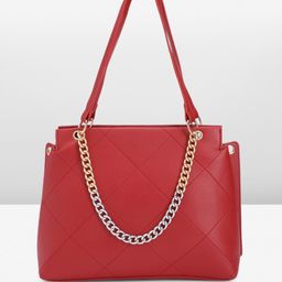 FCUK Geometric Self-Design Shoulder Bag with Chainlink Handle image 2