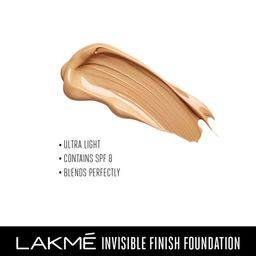 Lakme Set of Invisible Finish SPF 8 Foundation - Shade 01 &Insta Eye Liner - Black image 3