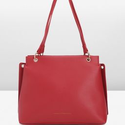 FCUK Geometric Self-Design Shoulder Bag with Chainlink Handle image 4