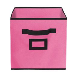 Kuber Industries Set Of 4 Pink Solid Large Foldable Storage Box With Handle Replacement Drawer image 3