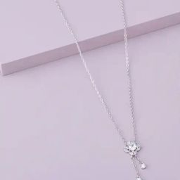 Kushal's Fashion Jewellery White Rhodium Polished Trendy Chain pendant for Women-picture-12