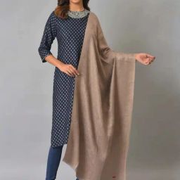 W Brown Plain Shawl-36