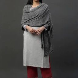 Aurelia Grey Plain Shawl-picture-39