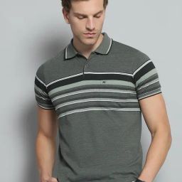 Monte Carlo Olive Regular Fit Striped Polo T-Shirt-image-78
