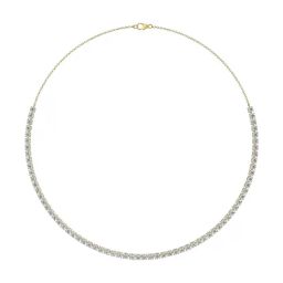 EMORI 14k (585) Yellow Gold Sleek Diamond Tennis Necklace for Women-image-20