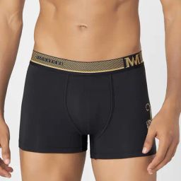 Macroman Black Cotton Lycra Regular Fit Trunks-image-27