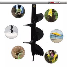 REDBUILD 152.4 mm (6 Inch) Adjustable Manual Earth Auger Hole Digger with Long Blade for Digging Soil image 3