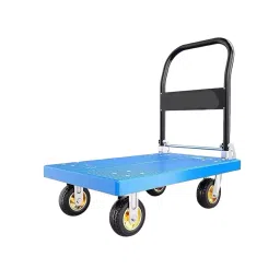 Nutronics 400 Kg Load Capacity 360° 4 Wheels ‎Plastic Blue & Black Foldeble Platform Trolley, NS HT-400kg-picture-31