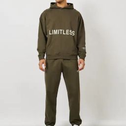Styli Olive Cotton Oversized Hooded Sweatshirt & Joggers Set-image-28