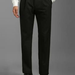 Louis Philippe Black Regular Fit Checks Trousers-image-22