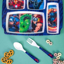 Servewell Multicolor Melamine Part Plate - Set of 3 image 1