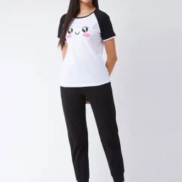 Miss Chase White & Black Cotton Top Pyjama Set-picture-11