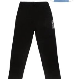 Li'l Tomatoes Kids Black Cotton Printed Trackpants & Mask-image-32